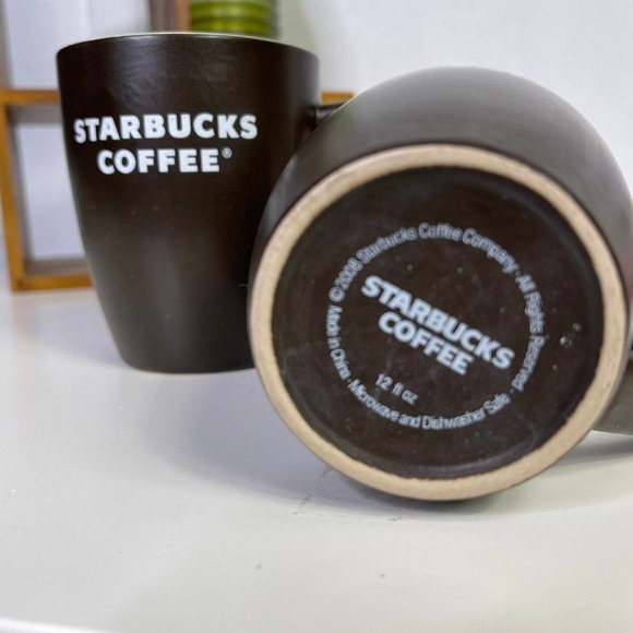 Starbucks Mugs (1 set of 2) Brown & Cream Classic Look - Picture 3 of 3